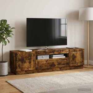 Imagine vidaXL Cabinet TV cu LED Stejar fumuriu Lemn prelucrat