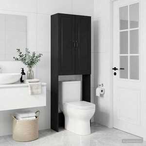 Imagine vidaXL Dulap pentru toaletă UTRECHT Negru 66 x 25, 5 x 190 cm