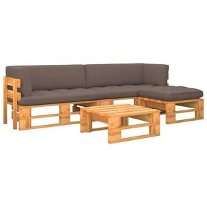 Imagine vidaXL Set mobilier paleți, 4 piese, maro miere, lemn de pin tratat