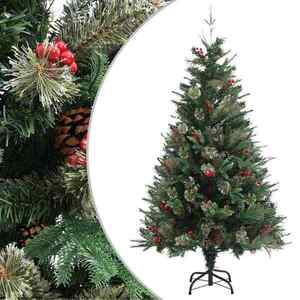 Imagine vidaXL Brad de Crăciun cu conuri de pin, verde, 150 cm, PVC&PE