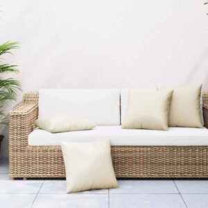 Imagine vidaXL Perne decorative, 4 buc., crem, 50x50 cm, material textil