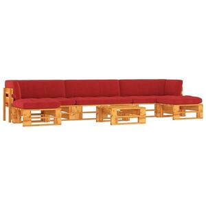 Imagine vidaXL Set mobilier paleți, 6 piese, maro miere, lemn de pin tratat