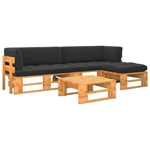 Imagine vidaXL Set mobilier paleți, 4 piese, maro miere, lemn de pin tratat
