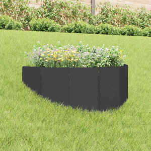 Imagine vidaXL Margine pentru gazon 100 x 45 cm Oțel Negru