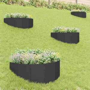 Imagine vidaXL Margine pentru gazon 4 buc. 100 x 45 cm Oțel Negru