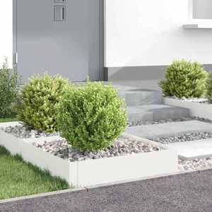 Imagine vidaXL Margine pentru gazon 4 buc. 60 x 60 x 20 cm Oțel Alb