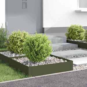 Imagine vidaXL Margine pentru gazon 4 buc. 60 x 60 x 20 cm Oțel Verde măsliniu