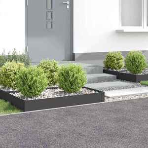 Imagine vidaXL Margine pentru gazon 4 buc. 100 x 60 x 20 cm Oțel Negru