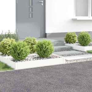 Imagine vidaXL Margine pentru gazon 4 buc. 100 x 60 x 20 cm Oțel Alb