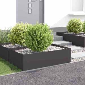Imagine vidaXL Margine pentru gazon 4 buc. 100 x 60 x 35 cm Oțel Negru