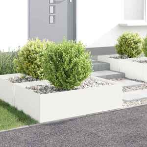 Imagine vidaXL Margine pentru gazon 4 buc. 100 x 60 x 35 cm Oțel Alb