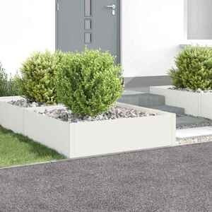 Imagine vidaXL Margine pentru gazon 4 buc. 100 x 100 x 35 cm Oțel Alb