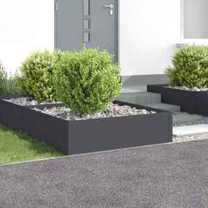 Imagine vidaXL Margine pentru gazon 4 buc. 100 x 100 x 35 cm Oțel Antracit