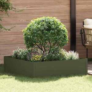 Imagine vidaXL Margine pentru gazon 100 x 100 x 35 cm Oțel Verde măsliniu