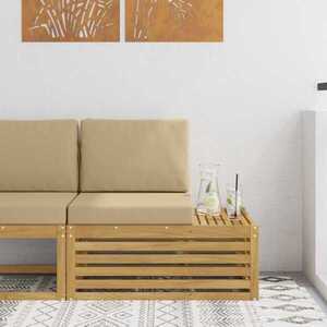 Imagine vidaXL Canapea de exterior cu braț final cu pernă Alb 91 x 63 x 73 cm