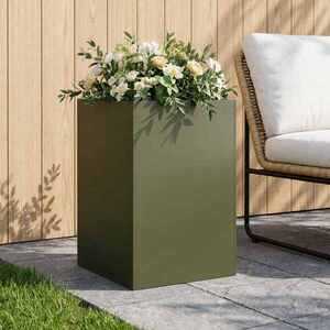 Imagine vidaXL Vază pentru Grădină Verde măsliniu 40 x 40 x 75 cm