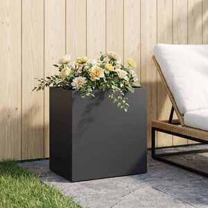 Imagine vidaXL Vază pentru Grădină Negru 50 x 30 x 40 cm Oțel laminat la rece