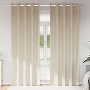 Imagine vidaXL Perdele 2 buc. Crem 140 x 260 cm Catifea