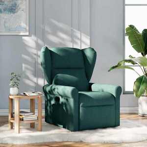 Imagine vidaXL Fotoliu rabatabil, verde închis, material textil
