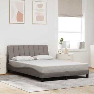 Imagine vidaXL Cadru de pat fără saltea, Hanko, gri taupe, 140x200 cm, textil