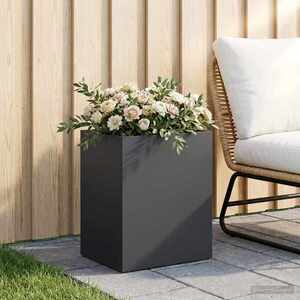 Imagine vidaXL Vază pentru Grădină Negru 40 x 30 x 50 cm Oțel laminat la rece