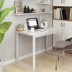 Imagine vidaXL Birou de computer, alb, 110x60x73 cm, lemn prelucrat