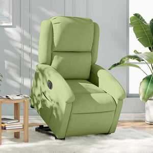 Imagine vidaXL Fotoliu electric rabatabil cu ridicare, verde deschis, catifea