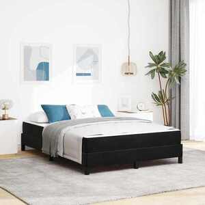Imagine vidaXL Pat cu arcuri cu saltea Negru 160 x 220 cm țesătură