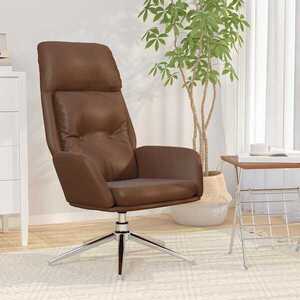 Imagine vidaXL Scaun de relaxare, maro, piele naturală