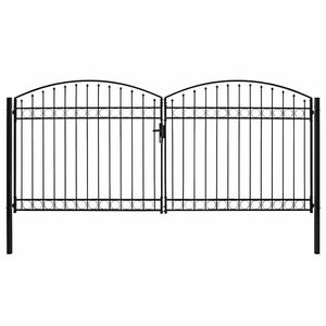 Imagine vidaXL Poartă de gard ASSEN Ușă dublă cu blat arcuit din oțel 400x200 cm