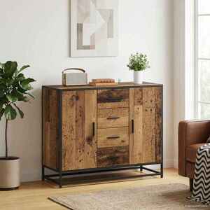 Imagine vidaXL Bufet Lemn de stejar 92 x 35 x 76 cm Lemn prelucrat