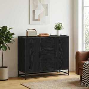 Imagine vidaXL Bufet Stejar Negru 92 x 35 x 76 cm Lemn prelucrat