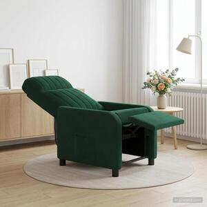 Imagine vidaXL Reclinabil cu masaj Verde închis Catifea
