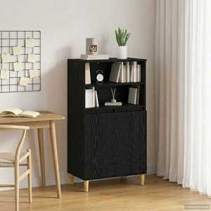 Imagine vidaXL Bufet Stejar Negru 60 x 36 x 110 cm Lemn prelucrat