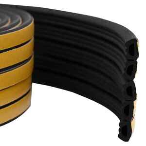 Imagine vidaXL Banda adeziva pentru feronerie Negru 10 x 6 mm 100 m Spumă EPDM