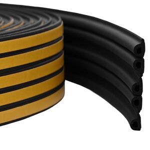 Imagine vidaXL Banda adeziva pentru feronerie Negru 9 x 6 mm 25 m Spumă EPDM