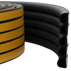 Imagine vidaXL Banda adeziva pentru feronerie Negru 9 x 8 mm 12 m Spumă EPDM
