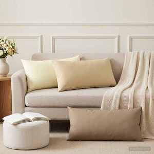 Imagine vidaXL Husă pentru pernă 2 pcs HEERLEN Bej 40 x 70 cm Poliester