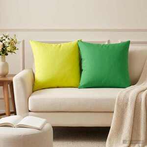 Imagine vidaXL Husă pentru pernă 2 pcs HEERLEN Verde strălucitor. 45 x 45 cm
