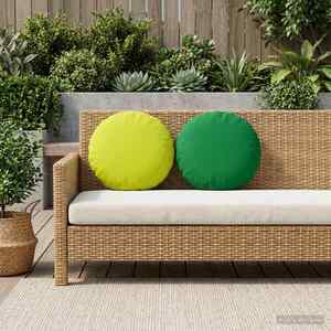 Imagine vidaXL Husă pentru pernă 2 pcs HEERLEN Verde strălucitor. Ø 30 cm
