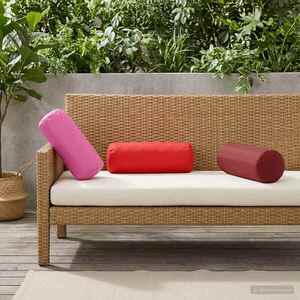Imagine vidaXL Husă pentru pernă 2 pcs HEERLEN Roz Ø 15 x 40 cm Poliester