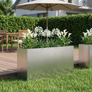 Imagine vidaXL Vază pentru Grădină Argintiu 100 x 30 x 40 cm Oţel inoxidabil