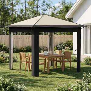 Imagine vidaXL Gazebo fără Pereți Laterali 2, 6 x 2, 6 m Crem și Antracit