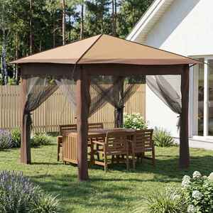 Imagine vidaXL Gazebo cu 4 Pereți Laterali 2, 6 x 2, 6 m Bej și Maro