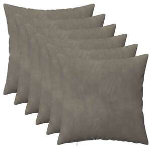 Imagine vidaXL Husă pentru pernă 6 pcs HEERLEN Gri deschis 35 x 35 cm Catifea