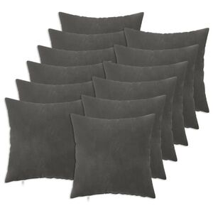 Imagine vidaXL Husă pentru pernă 12 pcs HEERLEN Gri închis 40 x 40 cm Catifea