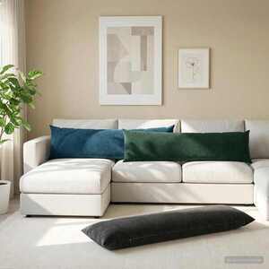 Imagine vidaXL Husă pentru pernă HEERLEN albastru 40 x 145 cm Catifea