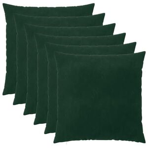 Imagine vidaXL Husă pentru pernă 6 pcs HEERLEN Verde închis 55 x 55 cm Catifea