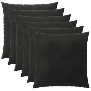 Imagine vidaXL Husă pentru pernă 6 pcs HEERLEN Negru 55 x 55 cm Catifea