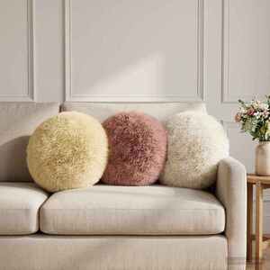 Imagine vidaXL Husă pentru pernă 2 pcs HEERLEN Crem Ø 30 cm Fleece PV